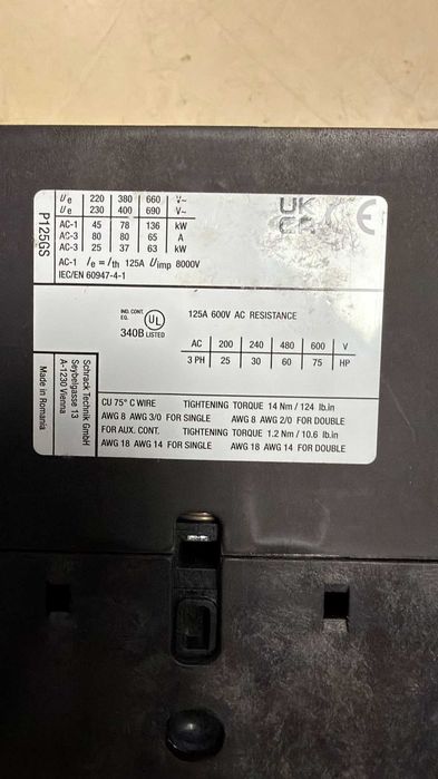 Contactor Schrack LTR31143 150A, 4P 230V bobina
