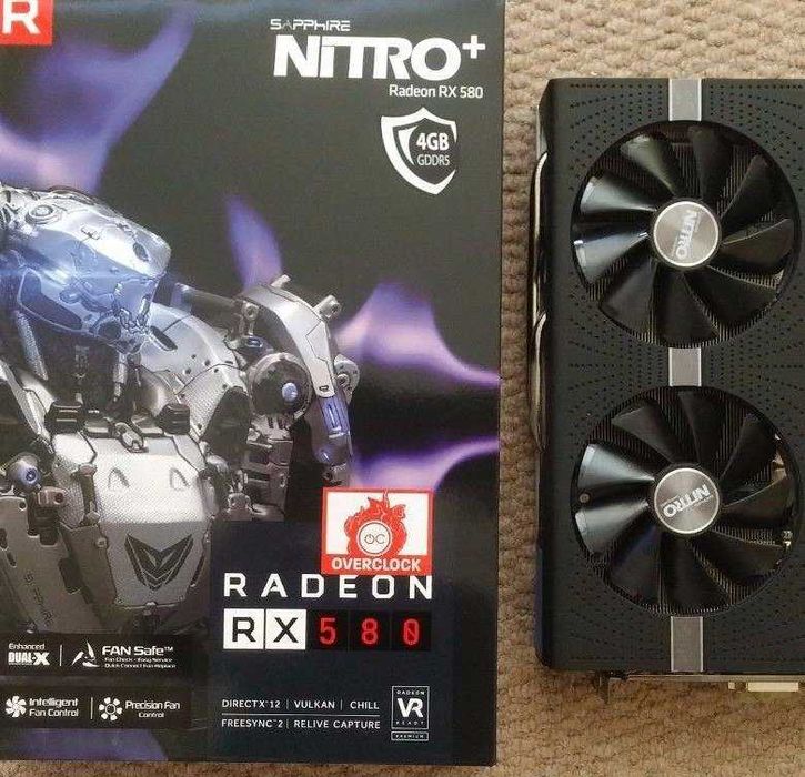 Видеокарта Sapphire Nitro+ RX 580 4 ГБ