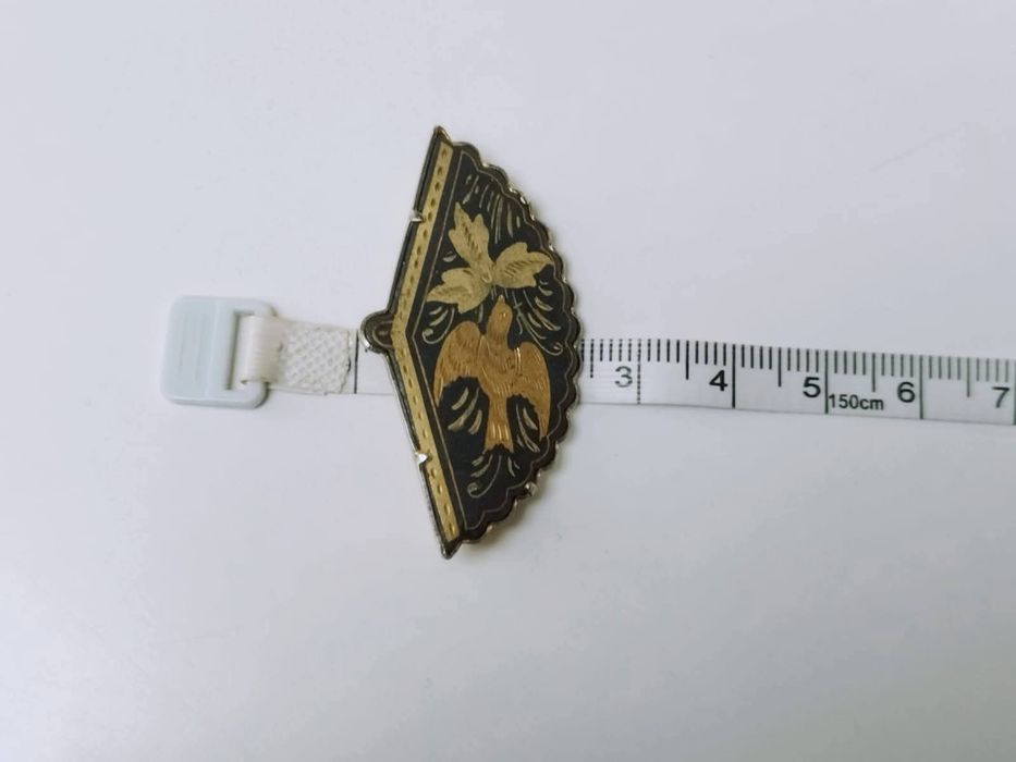 Brose veche, model de evantai, placat cu aur, Damasc, Toledo, copii