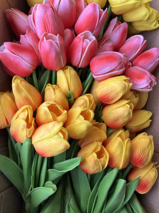 Тюльпаны искусственные латексные гелевые силиконовые