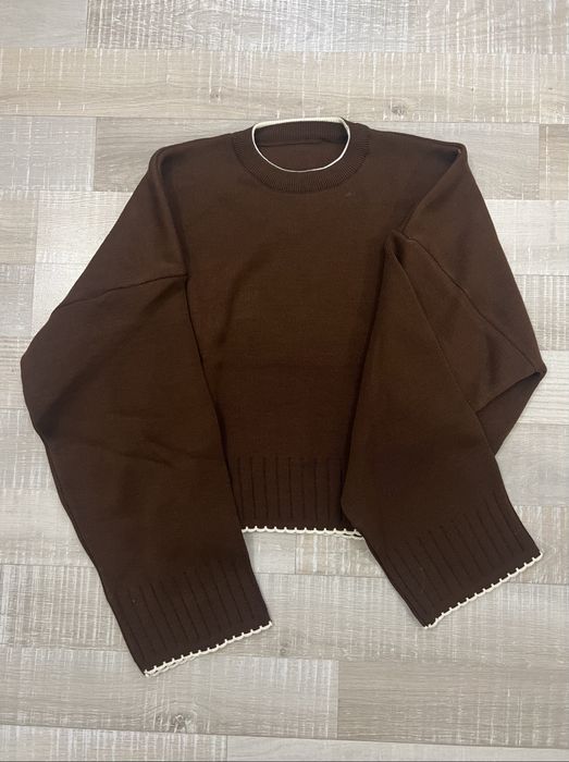 Чисто нов плетен комплект кафяв