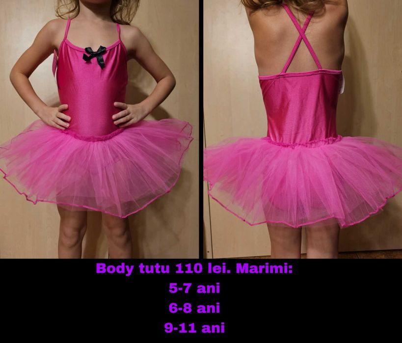 Costum gimnastica balet dans 4-11 ani