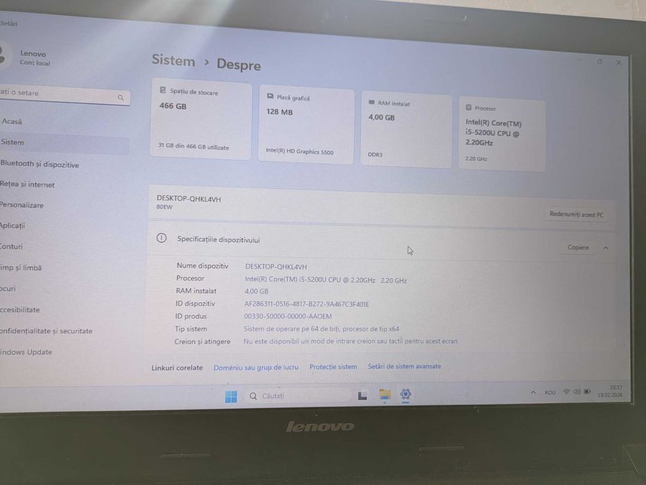 Laptop Lenovo i5 B50-80