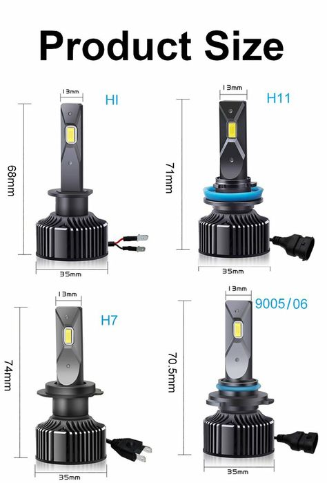Kit Becuri Led 120w/24000Lm  (H1,H4,H7,H8,H9,H11,H15,H16)