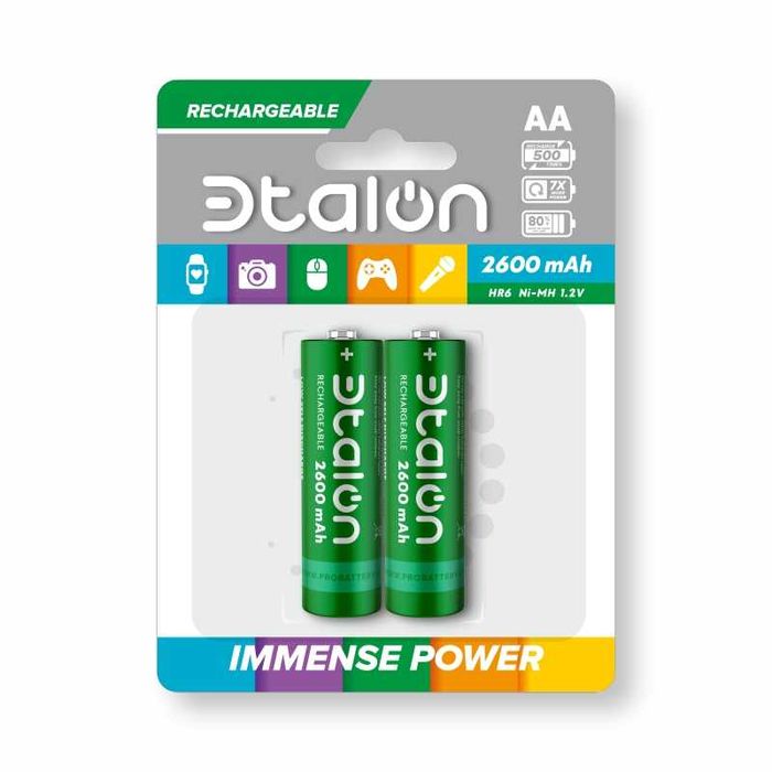Аккумулятор ЭTALON NiMH 1.2V 2600mAh (HR6) AA 2*BL