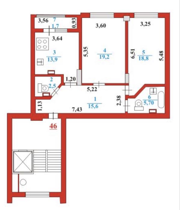 2х комнатная Квартира