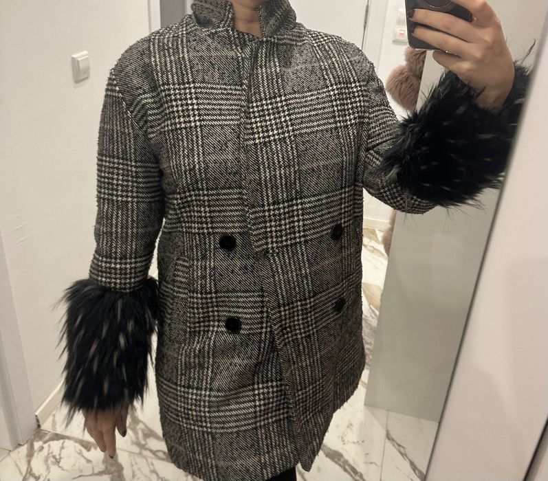 Палто черно и бяло намалено