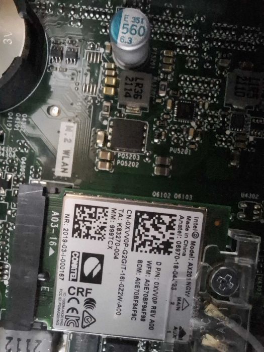 Original Dell Intel AX201NGW Wi-Fi 6 + Bluetooth Card with Internal Antenna Kit