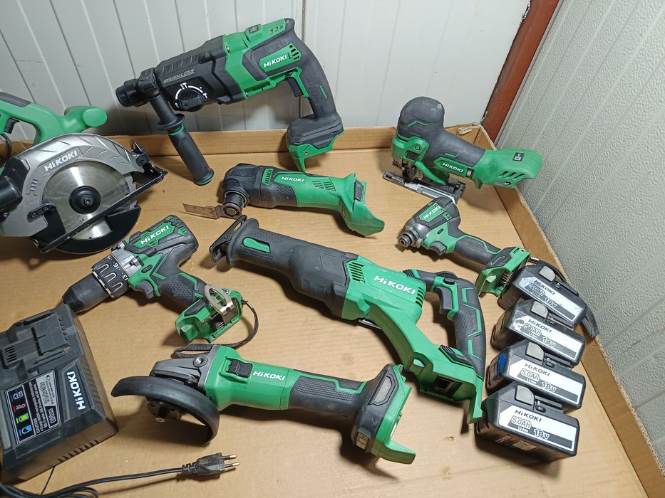 Set Hikoki 18v brushless rotopercutor flex impact Fierăstrău circular,sabie, pendular multifuncțional filetantă baterie încărcător