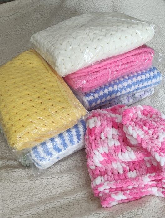 Пледы детские вязаные