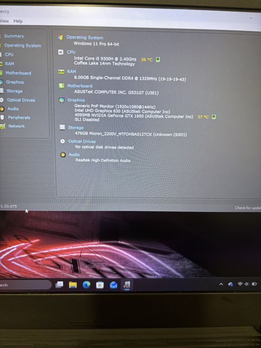 Laptop ASUS Rog Gaming i5 GTX1650
