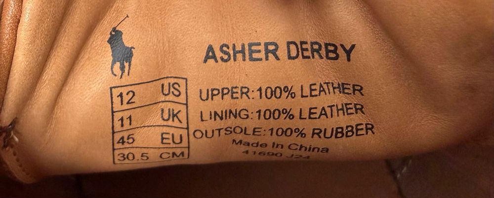 Pantofi Ralph Lauren din piele naturala maro Tan marimea 45 EU Originali SUA