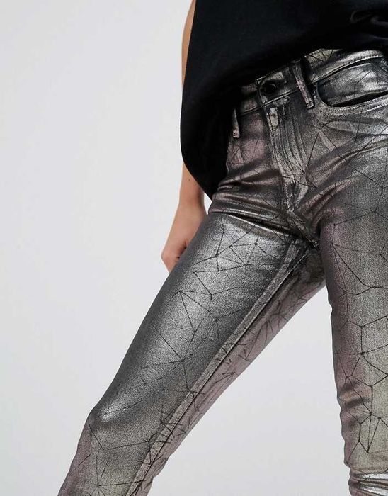 REPLAY Joi Metallic Silver Jeans Skinny Slim fit Дамски дънки W30 L32