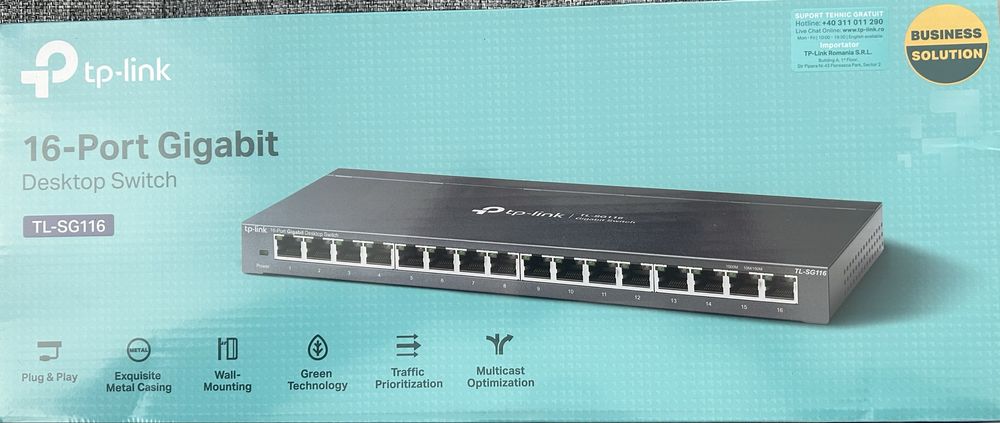 Switch TP-Link 16-Port Gigabit, TL-SG116-Sigilat