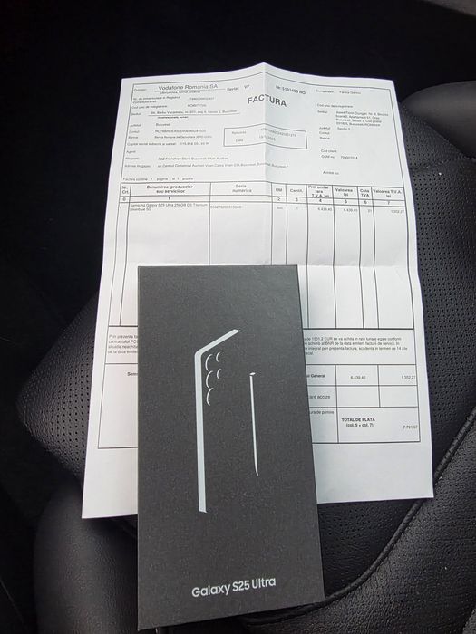 Samsung s25 Ultra 5G SilverBlue 256Gb NOU Sigilat Factură 2ANI GARANȚI