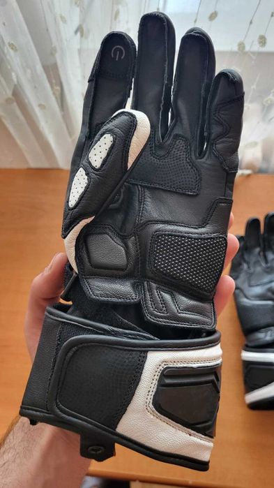 Manusi Moto IXS RS-300 2.0, Marimea L, Alb-Negru