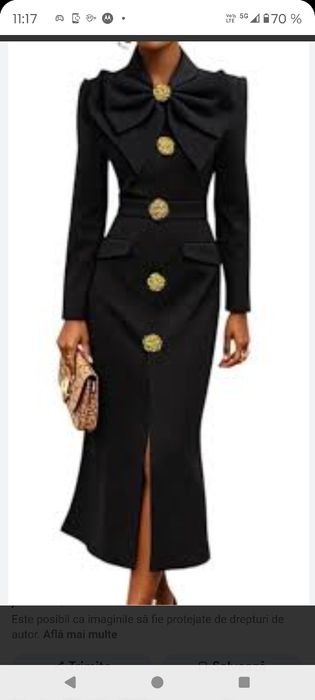 Rochie neagra lunga cu funda L