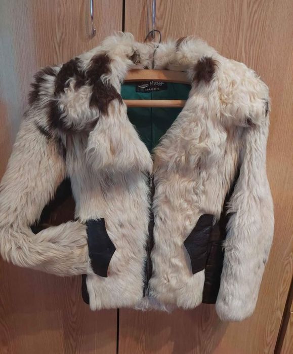 Blănita de miel cu combinație piele naturală, HAGEN,mărime S