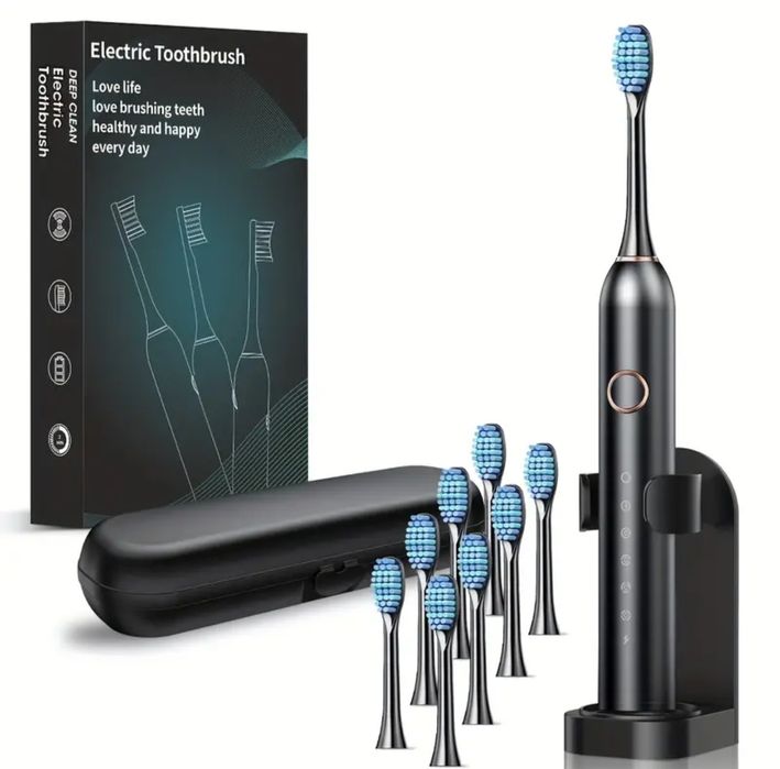 Periuță de dinți elecrică + 8 capete + cutie depozitare !