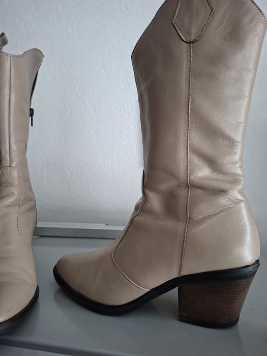 Cizme lungi  din piele