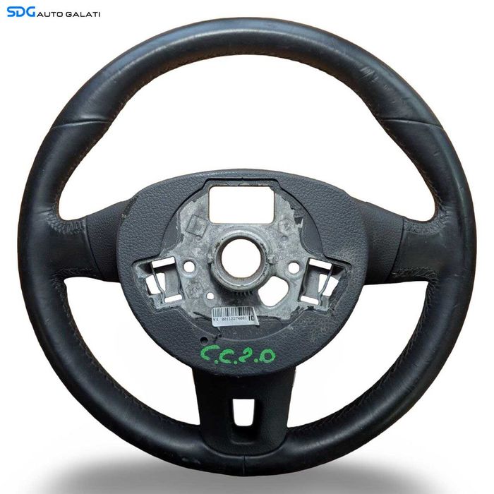 Volan din Piele in 3 Spite Volkswagen Passat B6 2005 - 2010 Cod 3C8419091B 3C8959537D [L9135]