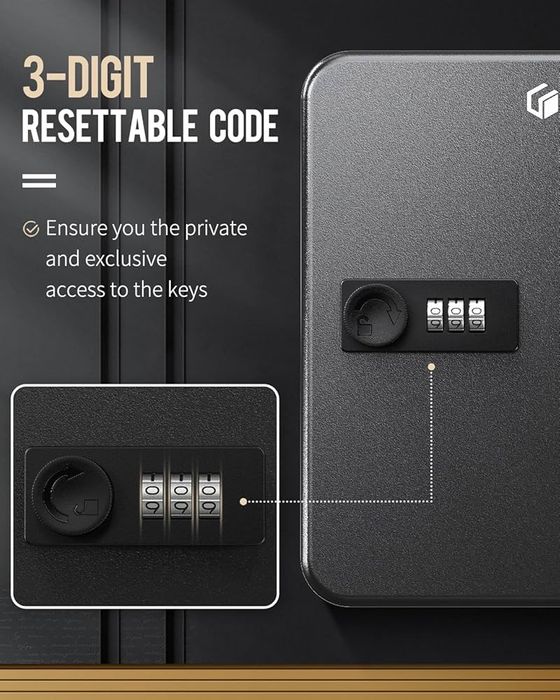 Метална кутия за ключове с код – 20 позиции