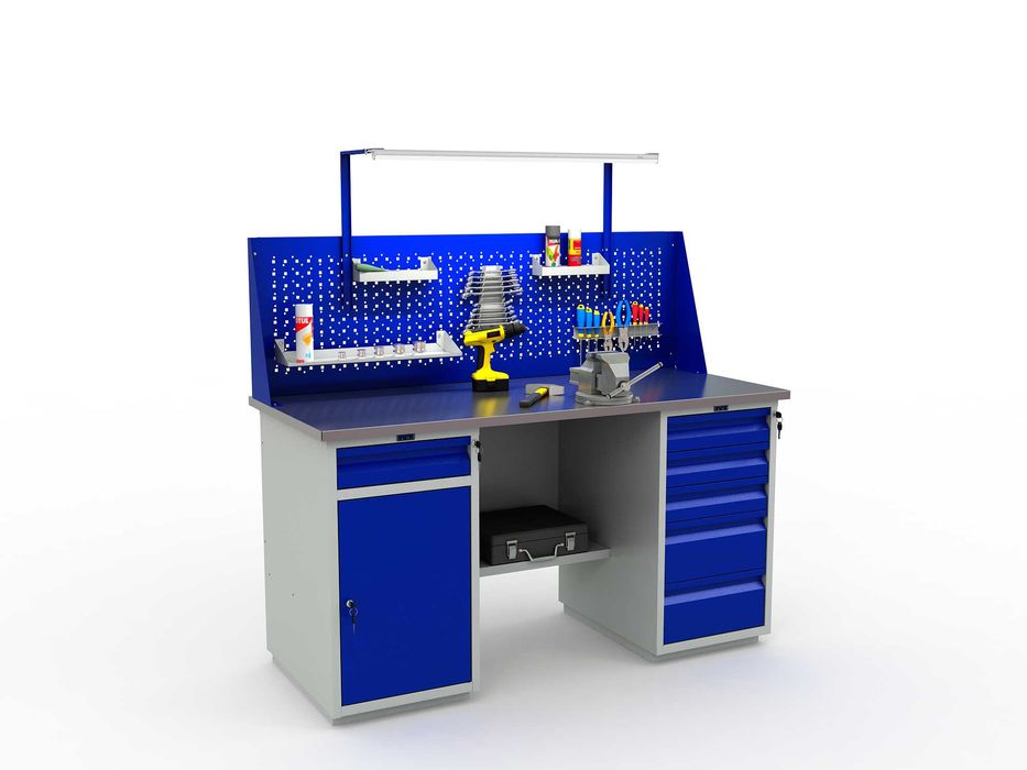 Металлический верстак слесарный, лабораторный