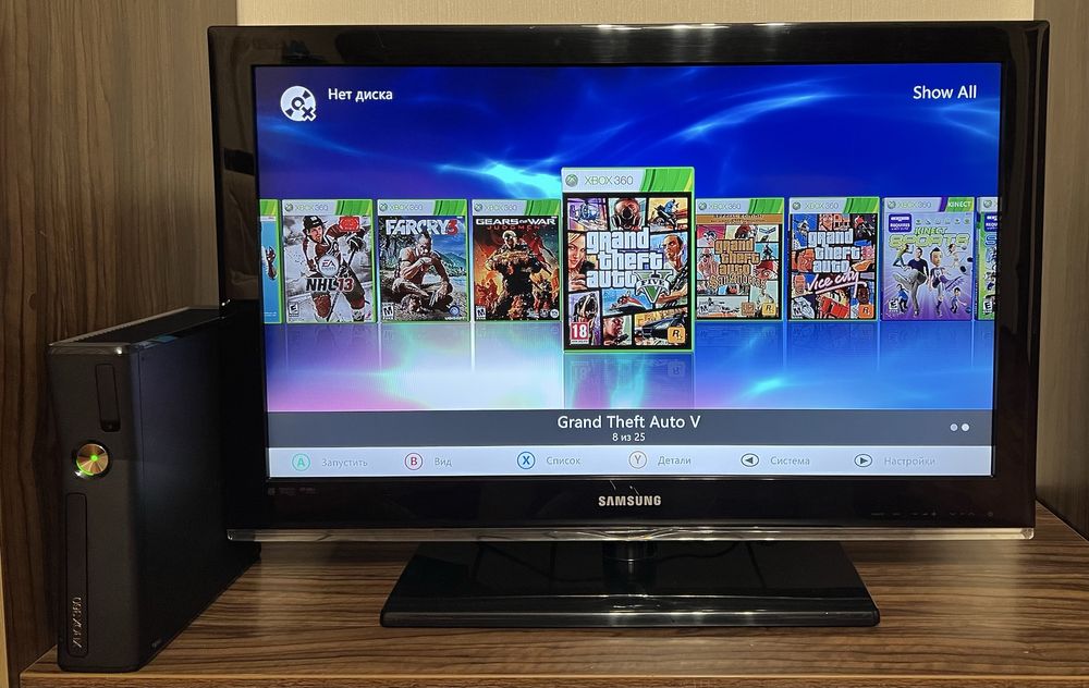 Xbox 360 SLIM + игры прошитый