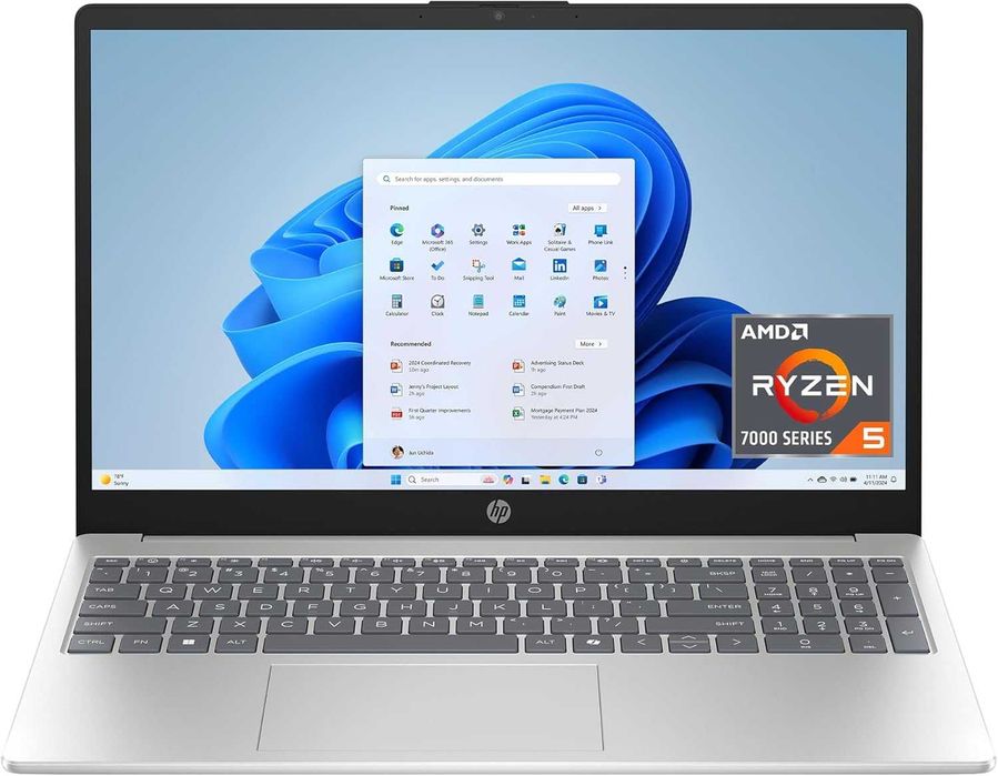 HP 15-fc0196nia 15.6” FHD  AMD Ryzen 5-7520U 8GB LPDDR5 512GB SSD Blac