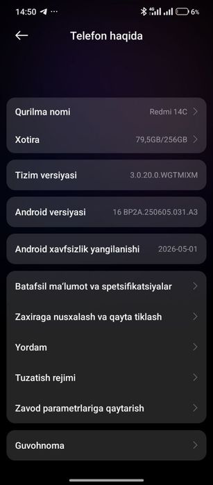 Redmi 14c holati zor ideal karobka dakument ochilmagan