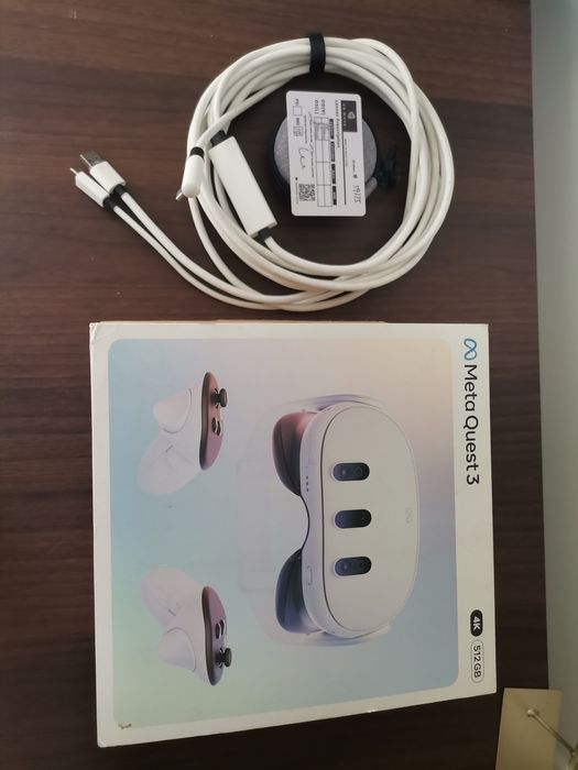 Meta quest 3 4k 512 GB + lentile plano cu filtre + meta link cablu