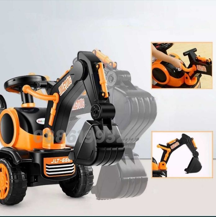 Детски Багер Кола за бутане със звук и светлини