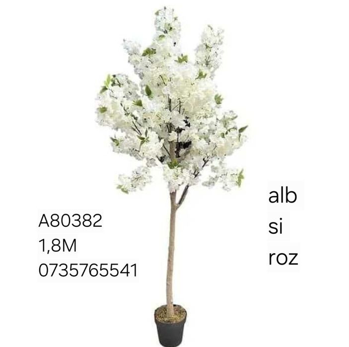 Planta artificiala cu flori in ghiveci,magnolie 120 CM cires japonez 180 CM