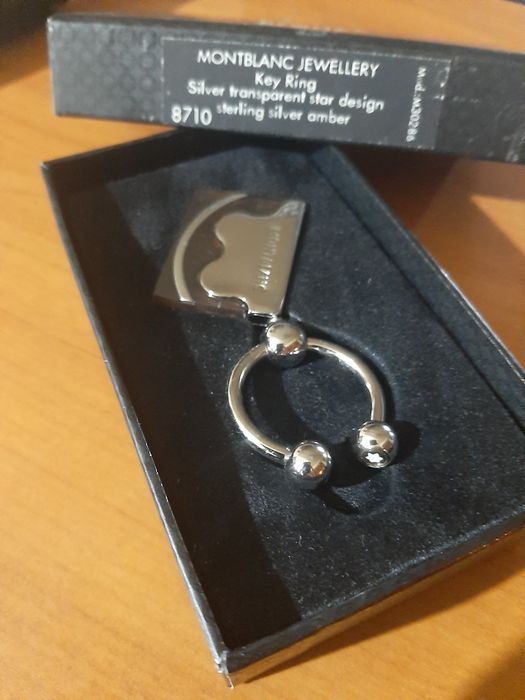 Breloc MONT BLANC, placat cu argint, baga, made in Germany,  breloc MONT BLANC translucid