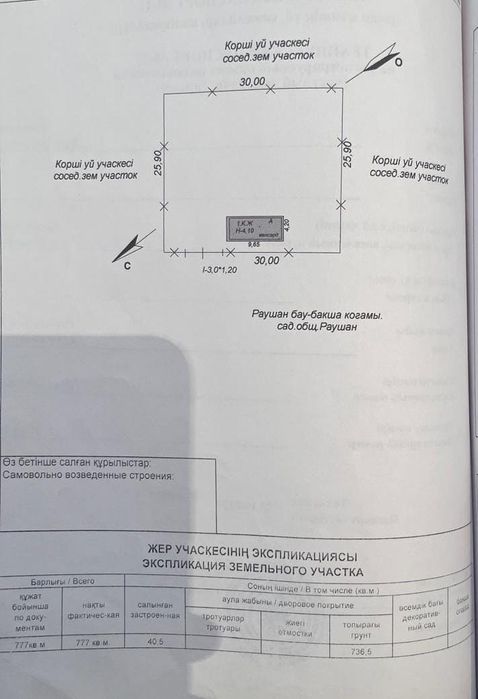 Времянка бақшасымен