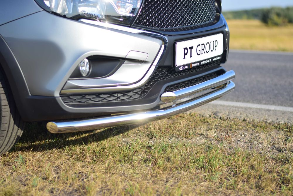 Защита переднего бампера двойная LADA Vesta SW Cross от 2017 г.в.