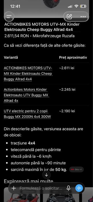 Masina Electrica UTV Buggy MX 4x4