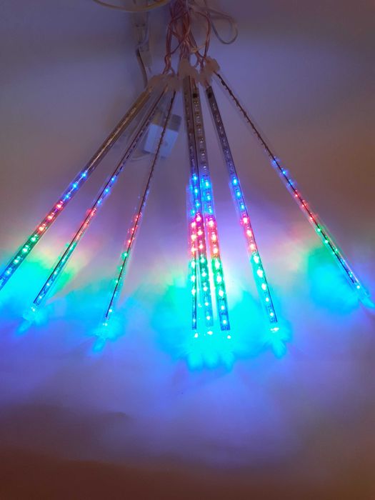LED Пръчки 50см Бял/син Падащ Сняг 8 пръчки с опция снаждане до 8компл