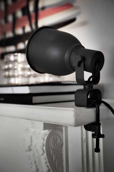 2x Aplica/spot cu clema (HEKTAR, IKEA), gri inchis, nefolosita