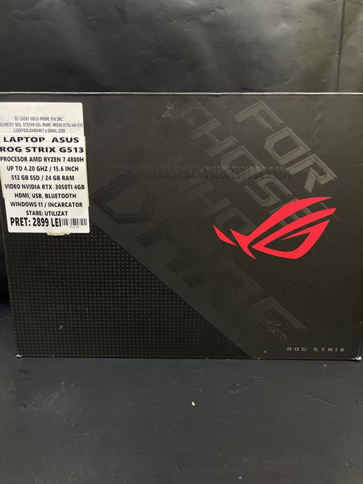 Laptop Asus RogStrix G513 /Ryzen 7 4800H /2xSsd 512GB /24GB RAM #51672