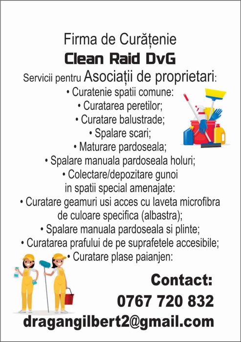 Firma curatenie la asociatii de propietarii