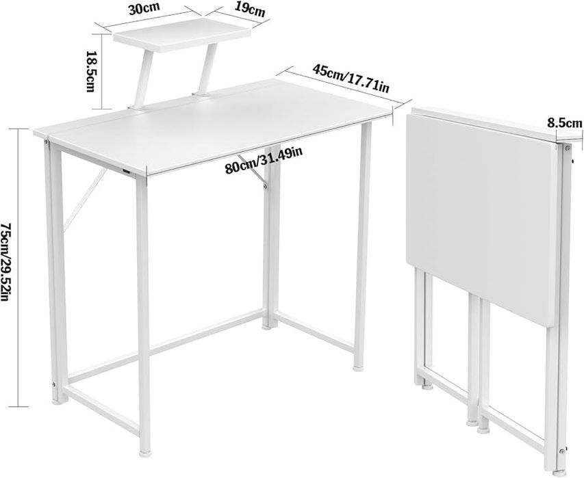 Практично Бяло Сгъваемо бюро с поставка
