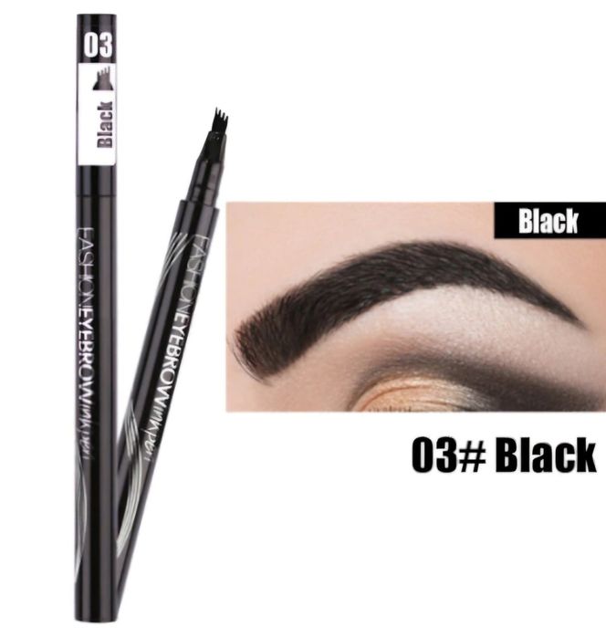 Creion pentru Sprancene, CRM, cu Efect Microblading  03# Black,Negru