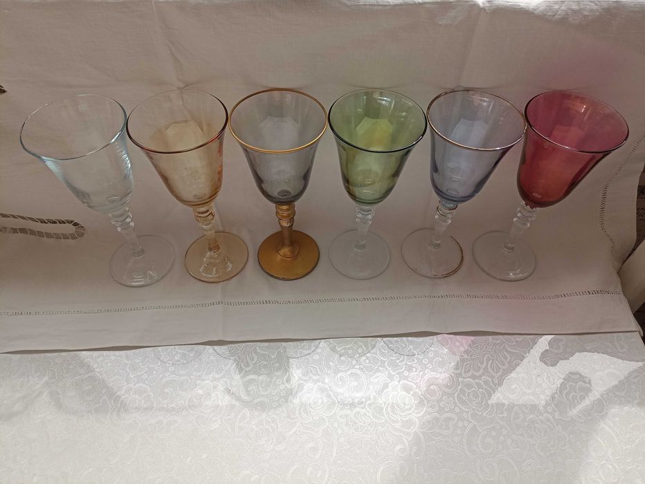 1970-е, Италия, Мурано, Венеция, комплект из 6 больших кубка для вина