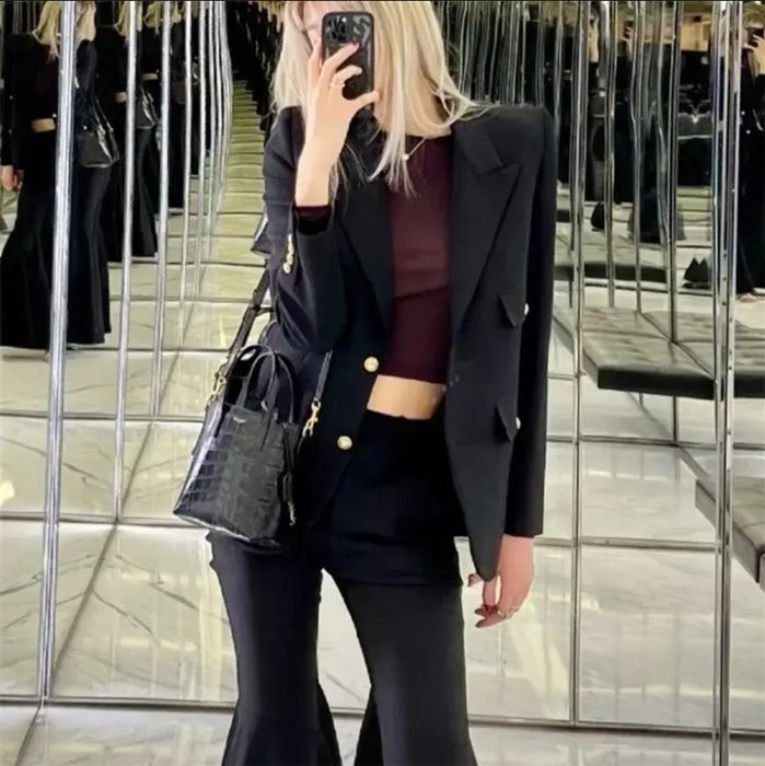 Женский пиджак классический ,легкий, черного цвета весна- осень