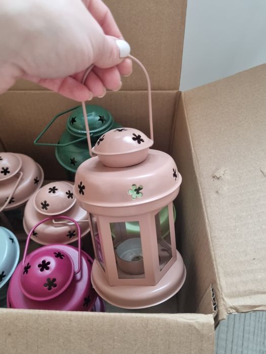 Set 7 felinare pentru lumânări diverse culori