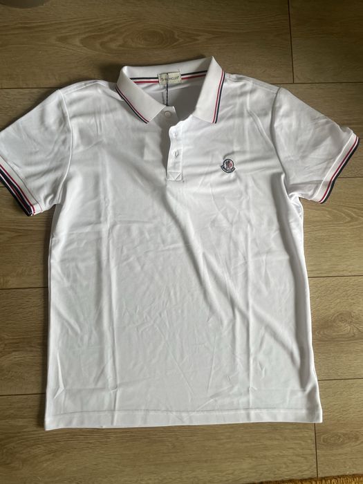 polo moncler alb marimea M