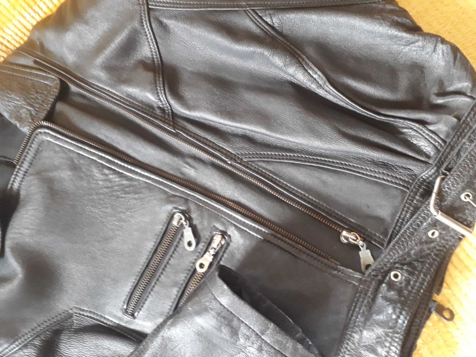 Geaca piele naturala scurta moto