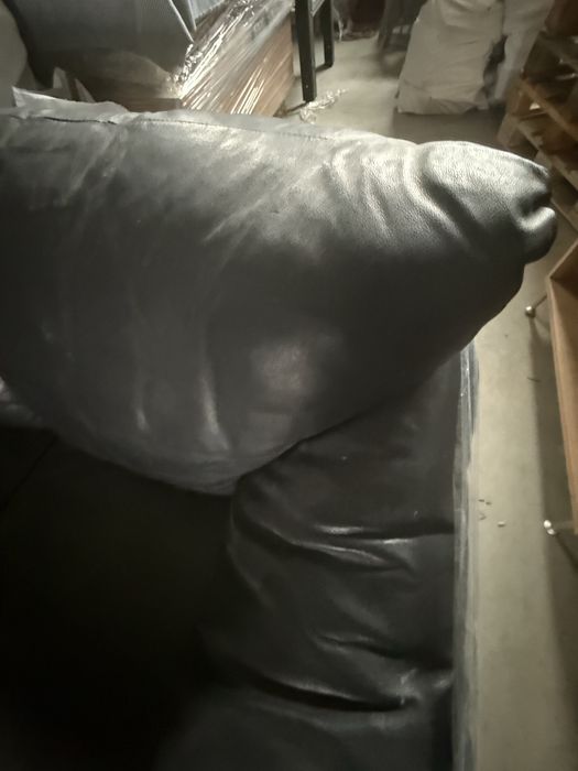 Диван естествена кожа- черен