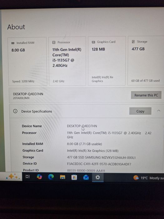 Vand laptop Lenovo Thinkpad E14 Gen 2,  I5 gen 11, 14", 8gb, 512 ssd, FHD